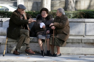 Elderly on Bench